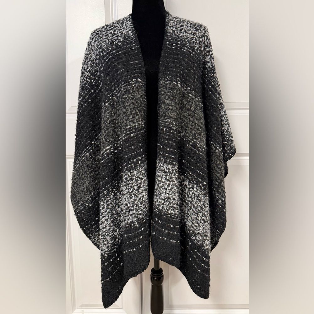Woolrich Knit Striped Shawl Poncho